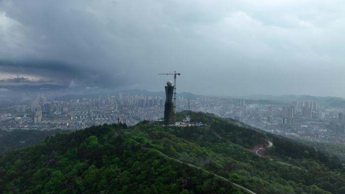 大雨过后非常通透的武汉江夏八分山航拍
