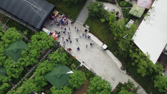 四川德阳中江县天鹅山生态园航拍