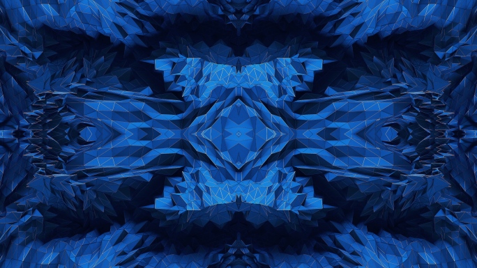 【4K时尚背景】深蓝闪动几何3D华丽暖场