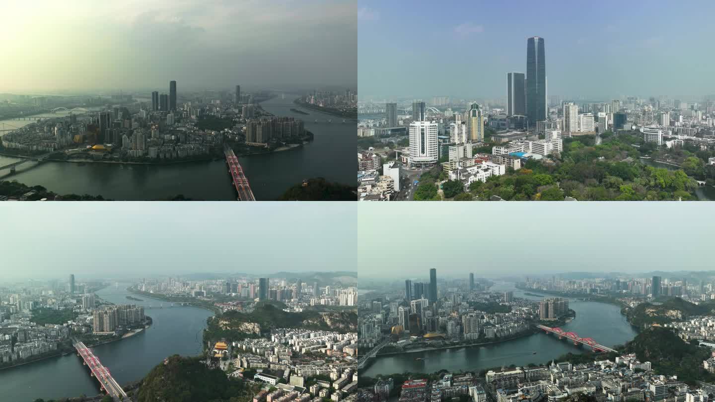 4K延时航拍广西柳州城市风光
