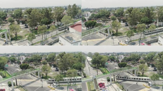 墨西哥城的轻轨鸟瞰图