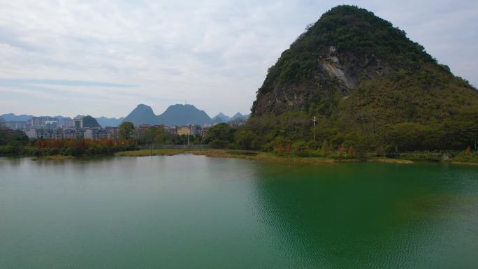 广西靖西大龙潭喀斯特地貌自然风光航拍