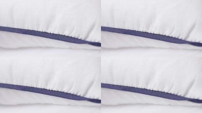 白色枕头保护棉片4k平移视频