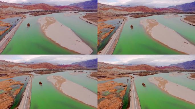 青海贵德黄河湿地航拍