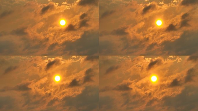 4K云雾遮挡的太阳