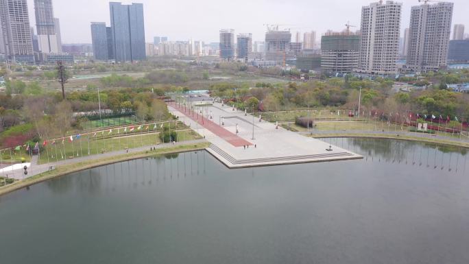 南京友谊公园风光 南京城市风光航拍 4k
