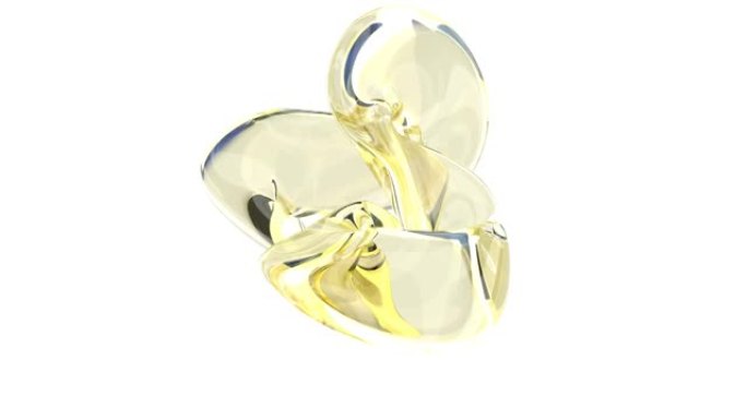 抽象黄色玻璃物体能够循环无缝4k