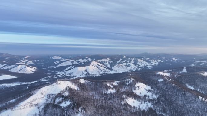 航拍4K大兴安岭林海雪原