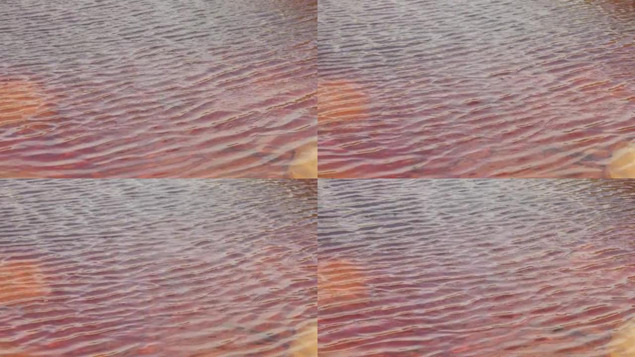 酸性矿井排水表面波浪4k视频