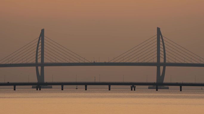 港珠澳大桥日出4k延时摄影