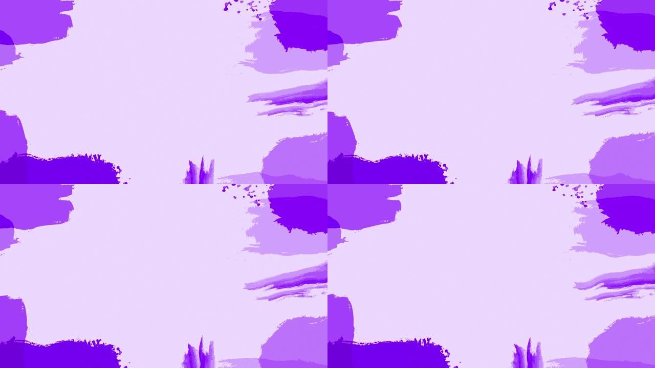 抽象紫色柔和彩色纸风格画笔画动画背景可循环股票视频与复制空间
