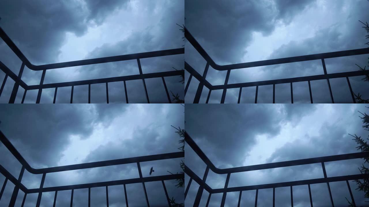 4k中改变暴风雨云景的延时视频