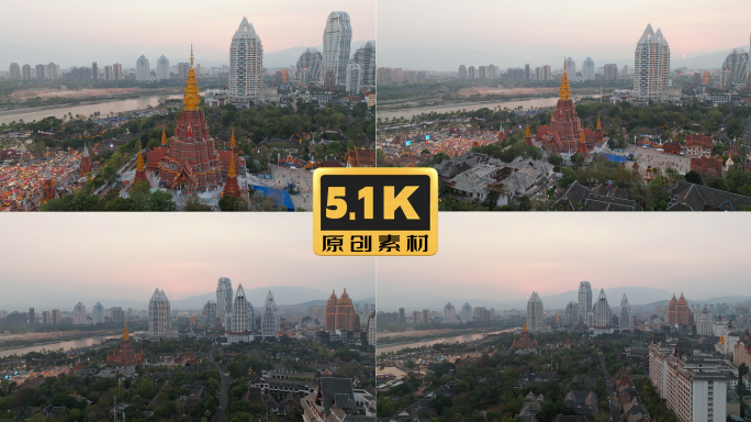 5K-航拍西双版纳告庄景色