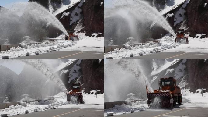 独库公路清雪车辆