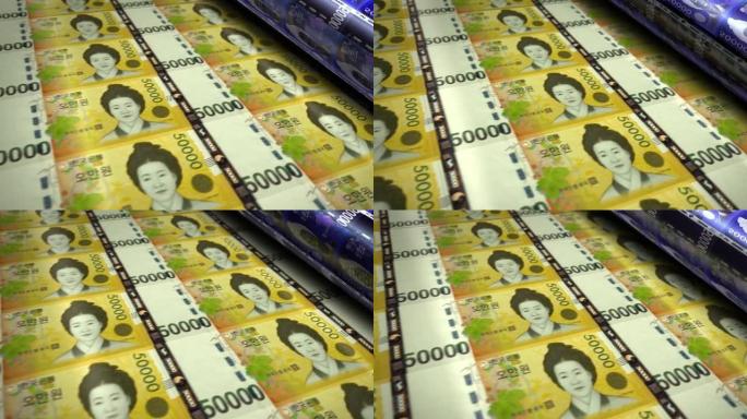 韩国赢得钞票印刷无缝循环