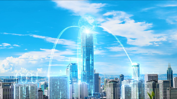 互联网智慧5G科技数字城市光线光效穿梭