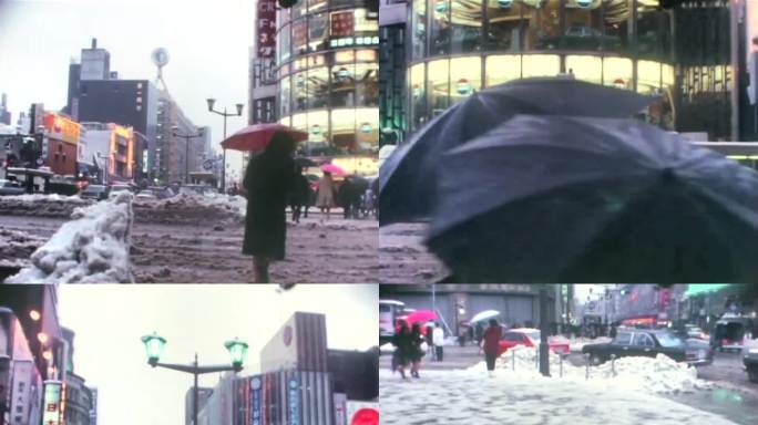 1969年日本 被积雪覆盖的银座街道