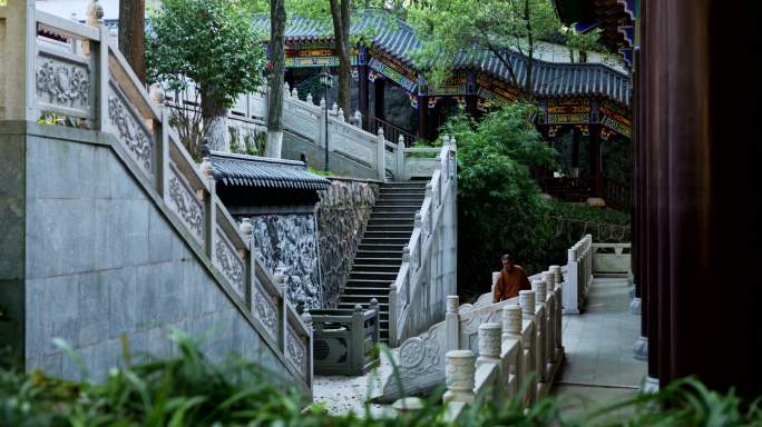 湖南长沙松柏寺古典建筑之美寺庙实拍视频