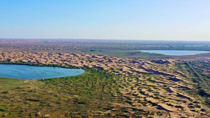 库布齐沙漠 沙漠泉 沙漠绿洲  七星湖