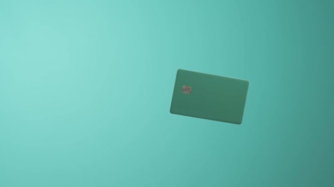 关闭悬浮模板模型银行信用卡与在线服务隔离在绿色背景