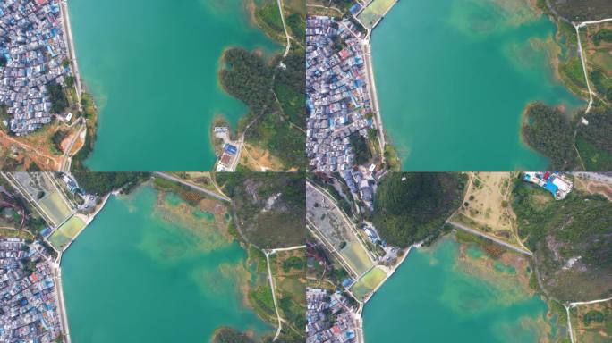 广西靖西大龙潭喀斯特地貌自然风光航拍