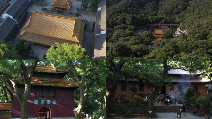 普陀山航拍 普陀山法雨寺4K航拍