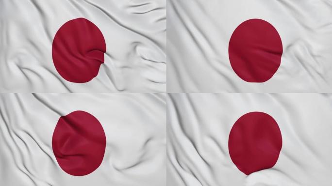 日本国旗挥舞动画特写