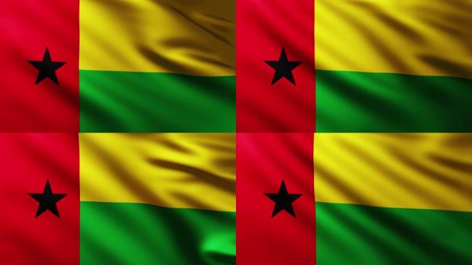 大旗的Ghine-Bissau全屏背景在风中飘扬