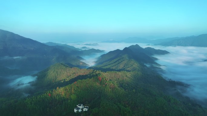 篁岭绿水青山大好河山大自然原始森林云雾