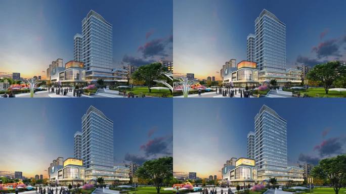 高端商业综合体全景动画素材
