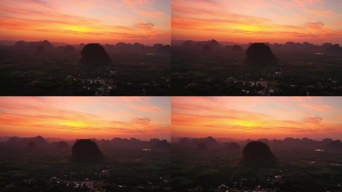 泰国甲米日出山的鸟瞰图