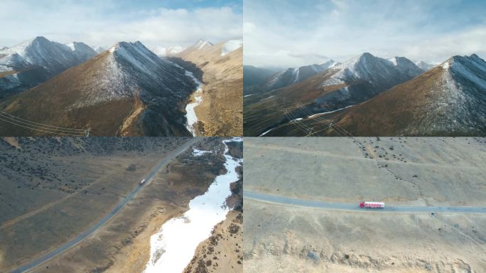 高原山地运输 雪山 山峰 西藏