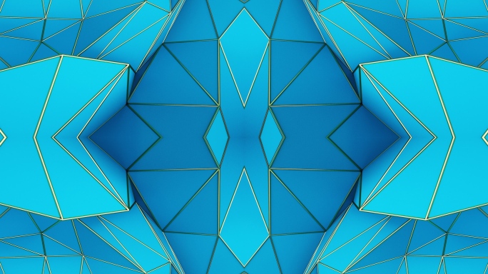 【4K时尚背景】蓝色空间变化菱形几何暖场