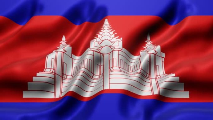 柬埔寨国旗飘扬