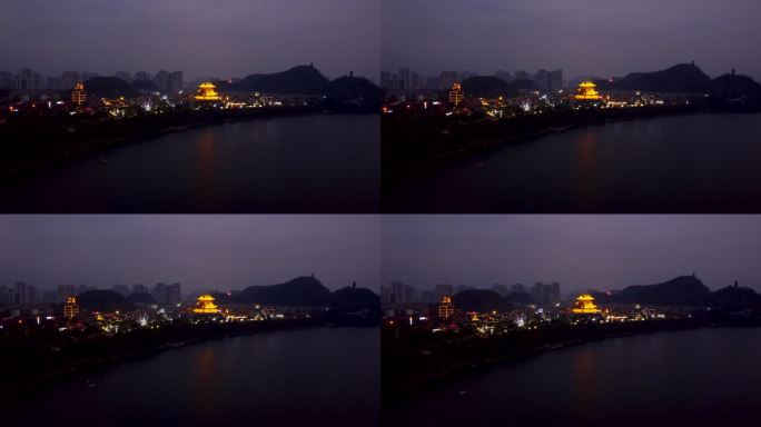 柳州 文昌大桥 夜景 河东公园 萝卜洲