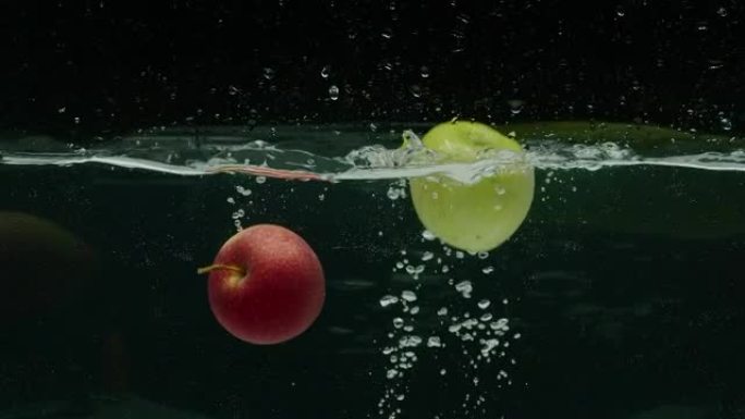 苹果跳入水中，慢动作，prores 422，bmpcc4k