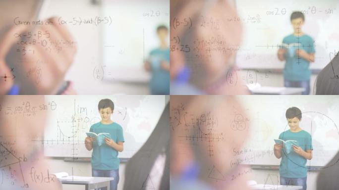 学童学习中的数学方程式动画