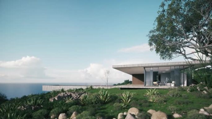 豪华别墅的海景