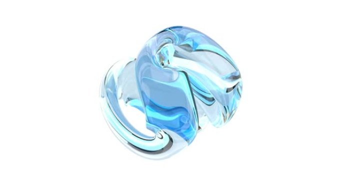 现代抽象蓝色玻璃物体能够无缝循环4k