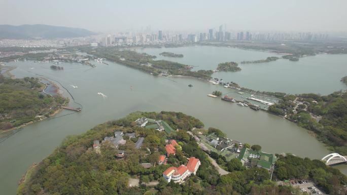 原创航拍江苏无锡太湖鼋头渚风景区自然风光