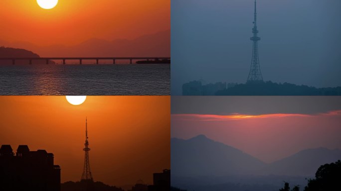 阳江日出日落延时合集视频4k