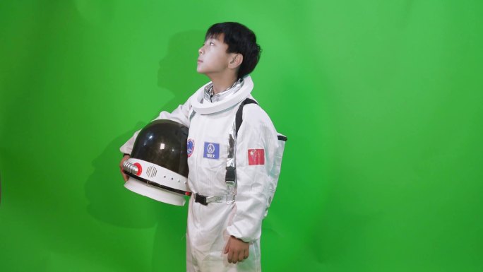 绿背 宇航员 儿童 绿背 抠像素材
