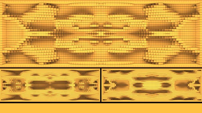 【裸眼3D】明黄立体矩阵方块凹凸艺术空间