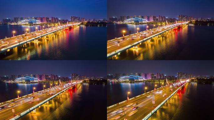 无锡蠡湖大桥夜景车流延时