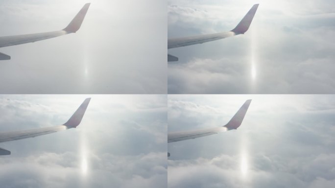 飞机飞行中窗外的风景