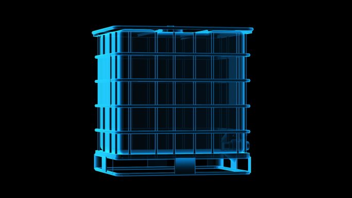 储水箱蓝色全息科技通道素材