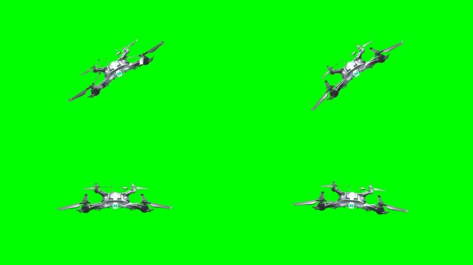 无人机侧身飞左右切换自然动作绿幕动画