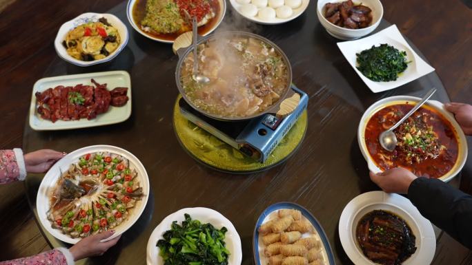 孝昌年夜饭 吃年夜饭 孝昌做饭 农村做饭