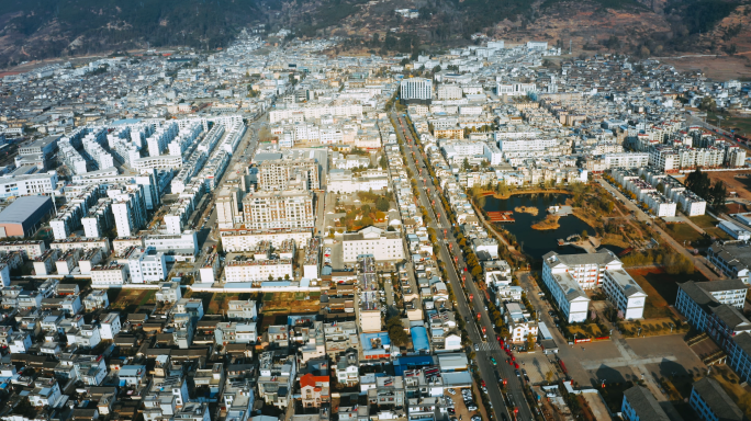 大理剑川县城市航拍4k