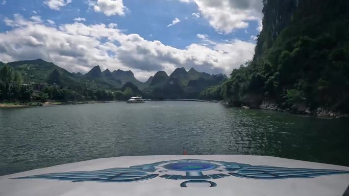 第一视角 桂林 游船 游轮 旅游 山水
